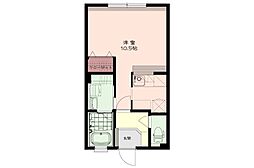 エターナルA ワンルームの間取図画像