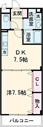 アージュ・ヴェール 1DKの間取図画像