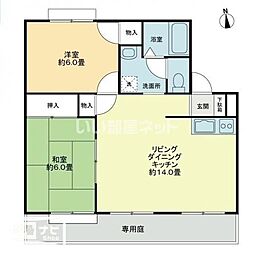 フォブール吉峰Ａ 1階2LDKの間取り