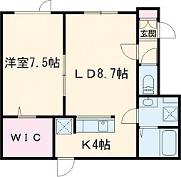 カーサ・プリマヴェーラ 1LDKの間取図画像