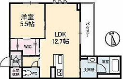 グランベレオ木太 3階1LDKの間取り