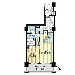ライオンズタワー仙台大手町 1LDKの間取図画像