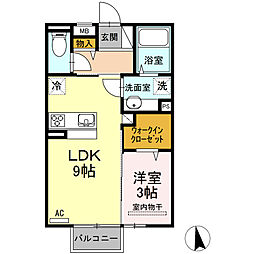 ロイジエントパークス広野H 1LDKの間取図画像