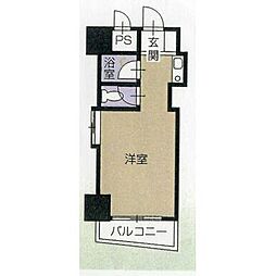 ベルメール原田町 8階ワンルームの間取り