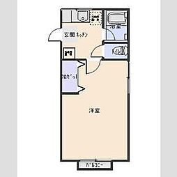 ベルデ表山 1Kの間取図画像