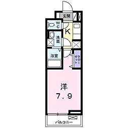 グランリヴェール上池田 1Kの間取図画像