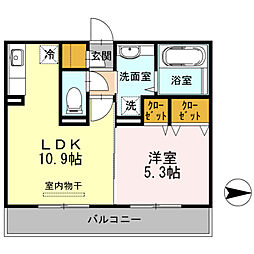 パティオ 1LDKの間取図画像