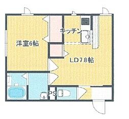 クレールパルrs通町 1LDKの間取図画像