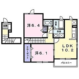 ブライトンヒルズ 2LDKの間取図画像