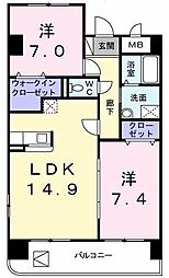 デイ　ドリーム 7階2LDKの間取り