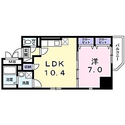 コスモ・ディエース 1LDKの間取図画像