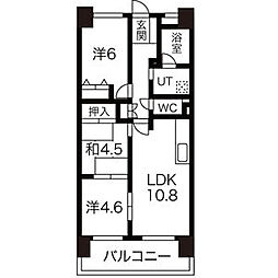 元今泉レジデンス 3LDKの間取図画像