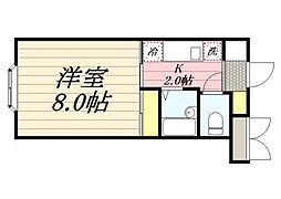 ヴィラコート富士 1Kの間取図画像