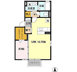 ボンヌシャンス3 1LDKの間取図画像