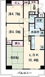 グランデュオ五日市駅前ウエスト 3LDKの間取図画像