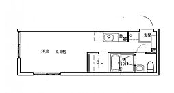 ルシェルメゾン牛田早稲田 2階ワンルームの間取り