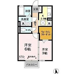 ＣＯーＭＩＫＡ　プロバンス館 1階2Kの間取り