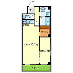 ピオニー久宝寺 1LDKの間取図画像