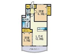 ドルチェ・ヴィータ 2LDKの間取図画像
