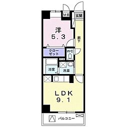 グランシャリオ清瀬 1LDKの間取図画像
