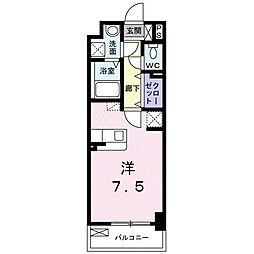 ルーベル中村 ワンルームの間取図画像