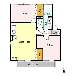 カイザークローネ1 2LDKの間取図画像