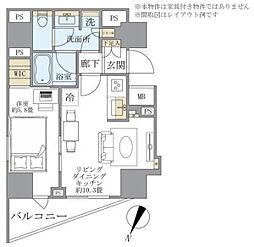 パークハウス牛込神楽坂 1LDKの間取図画像