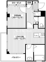 ラフィネ・シャンヴル 1LDKの間取図画像