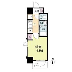 ジオエント福島野田 9階1Kの間取り