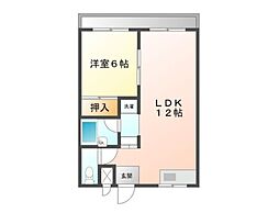 グラッドハウス・山田 1LDKの間取図画像