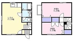 フレンズハウス小木津B棟 2LDKの間取図画像