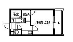 サンシャイン宇宿 3階1Kの間取り