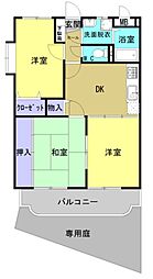 リヴィエール広瀬 3DKの間取図画像