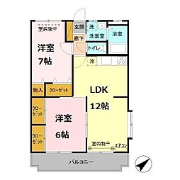 ファインステージ鴻巣 2LDKの間取図画像