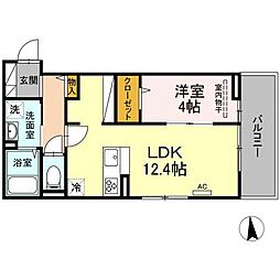 アバント 1LDKの間取図画像