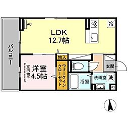 アバント 1LDKの間取図画像