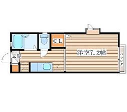 ドミールＨＡＭＡＤＡ 2階1Kの間取り
