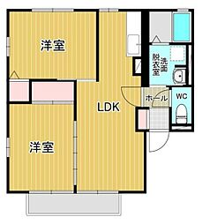 ハイムさくら 2LDKの間取図画像