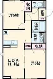 プリムローズ 2LDKの間取図画像