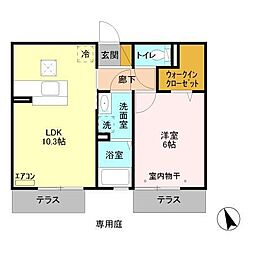 メゾン・デュ・シーニュ 1階1LDKの間取り