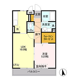 JR上越線 高崎問屋町駅 徒歩9分の賃貸アパート 3階1LDKの間取り