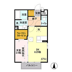 パディントン/シュシュ　シュシュ 1階1LDKの間取り