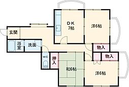 Mハイツ佐藤 3DKの間取図画像