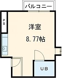 リバーサイドくずは 2階ワンルームの間取り