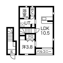 カーサ・チェレステ 1LDKの間取図画像