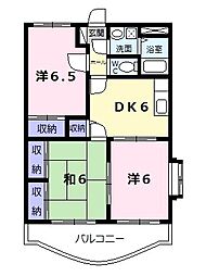 アニバーサリー 1階3DKの間取り