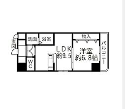 ホワイトライト 1階1LDKの間取り
