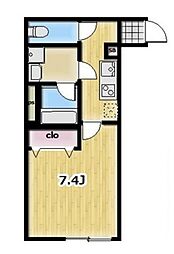 Ａｍｂｉｔｉｏｎ　ＢＩＮＧＯ 3階1Kの間取り