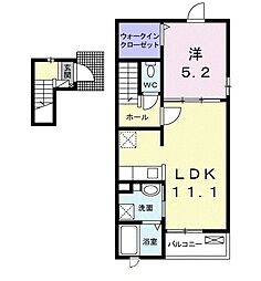 エスペランサ浜の宮3 1LDKの間取図画像