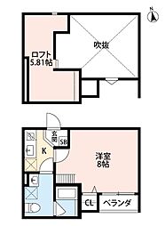 アクアリンピア 1Kの間取図画像